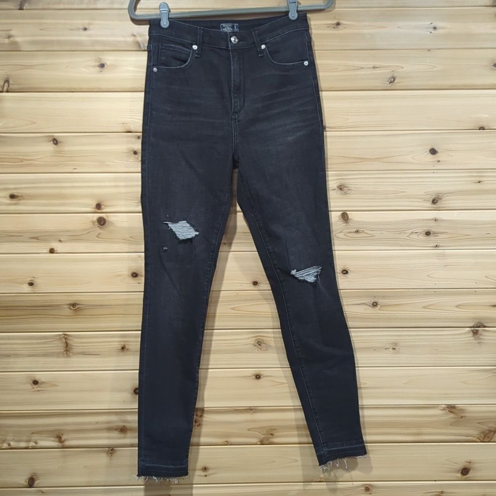 Abercrombie & Fitch Simone High Rise Super Skinny 4/27 Black Wash